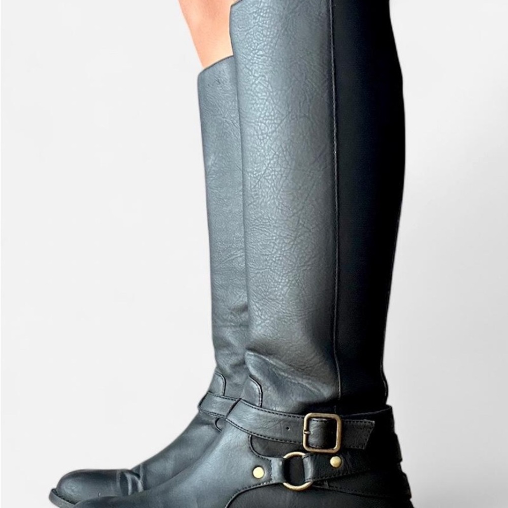 Kenneth Cole Reaction Black Over the Knee Boots